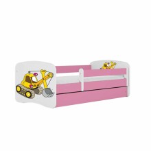 Bed babydreams pink digger with drawer with non-flammable mattress 140/70