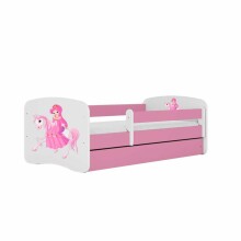 Babydreams pink princess on a horse bed with a drawer latex mattress 140/70