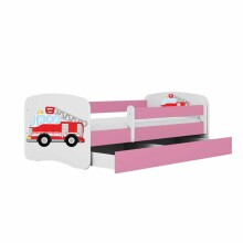 Bed babydreams pink fire brigade with drawer with non-flammable mattress 180/80
