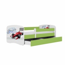 Bed babydreams green formula with drawer with non-flammable mattress 160/80