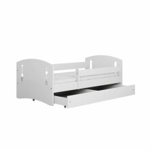 Bed classic 2 white with drawer with non-flammable mattress 160/80