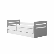 Bed tomi mix grey with drawer with non-flammable mattress 160/80