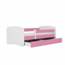 Babydreams pink bed without a pattern with a drawer, coconut mattress 180/80