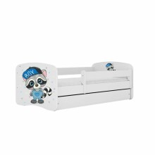 Babydreams white raccoon bed with a drawer, coconut mattress 140/70
