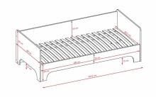 Plywood bed Luca 2 without mattress 180/80