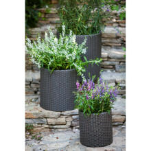 Puķu podu komplekts Cylinder Planters S+M+L pelēks