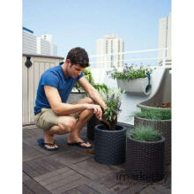 Puķu podu komplekts Cylinder Planters S+M+L pelēks
