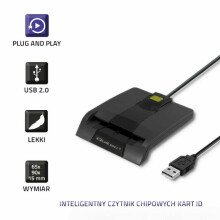 Qoltec 50632 Интеллектуальный считыватель чип-карт Smart ID SCR-0632 | USB тип С