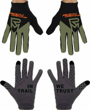 Вело перчатки Rock Machine Race, черный/зелёный/оранжевый, размер S