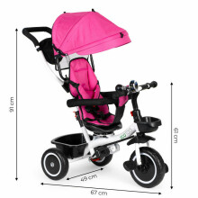 Трехколесная коляска 360* вращающееся сиденье Pink Ecotoys