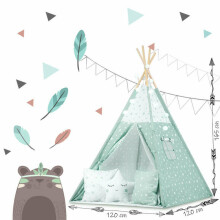 Izgaismota bērnu vigvama telts - piparmētra ar zvaigznēm