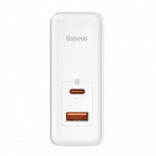 Baseus GaN5 Pro, USB-C + USB, 100 Вт + кабель (белый)