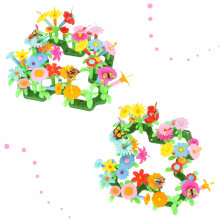 Ikonka Art.KX4395 Ziedi radošie bloki ziedu dārzs 175 elementi
