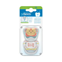 PV12015 PreVent PRINTED SHIELD Pacifier - Stage 1, Boy Animal Faces, 2-Pack