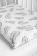 2-pieces 100×135 cm Bed SHEETS – feathers GREY