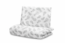 2-pieces 100×135 cm Bed SHEETS – feathers GREY