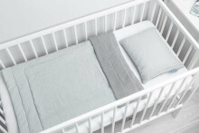 Knitted cot set with muslin - grey