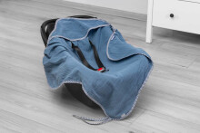 Child seat muslin swaddle blanket for summer – blue