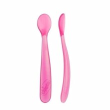 061846 SOFT SILICONE SPOON 6+ PINK 2 PCS
