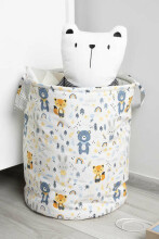 BASKET FOR TOYS - FOREST FRIENDS GREY