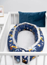 Velvet Baby Nest/baby Cocoon navy foxes