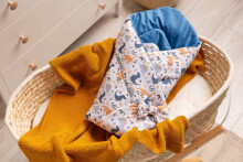 Velvet Baby Nest Cone Wrap – DINOSAURS BLUE