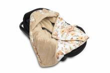 Velvet carry-cot swaddle blanket – SQUARE BEIGE