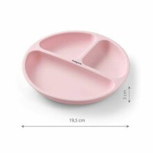 1482/01 SILICONE PLATE WITH SUCTION CUP, PINK