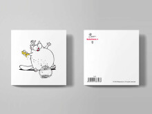 Gift Card Cat Clawdius Art.168328 Одинарная открытка с забавным котом-маскотом 123x123мм