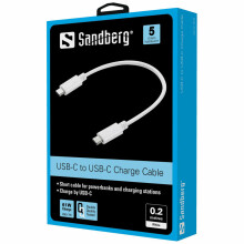 Sandberg 136-30 USB-C to USB-C Charge Cable 0.2m White