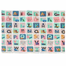 Ikonka Art.KX4503 Educational double-sided foldable foam mat 180 x 200 animals/alphabet