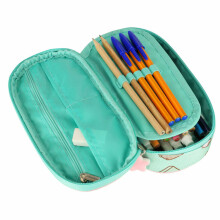 Ikonka Art.KX3766_1 Padded pencil case with flap Pusheen Mint