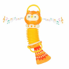 Ikonka Art.KX4287_1 Harmonija akordeonas vaikams pelėda oranžinė