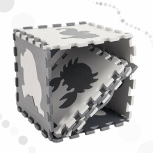Ikonka Art.KX5207_1 Foam puzzle mat for children 9 el. black-ecru