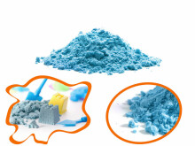 Ikonka Art.KX9511_1 Kinetinis smėlis dėžutėje 2 kg formelės mėlynos spalvos