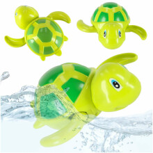 Ikonka Art.KX7220_3 Žalias prisukamas vandens vėžlys vonios žaislas