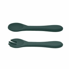 La Bebe™ Basic  Silicone Spoon Art.169082 Misty Green  Ложечка мягкая силиконовая 14 см,от 6 мес.