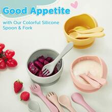 La Bebe™ Basic  Silicone Fork Art.169083 Misty Green  Вилочка мягкая силиконовая 14 см,от 6 мес.
