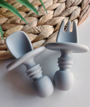 La Bebe™ Basic  Silicone Spoon Art.169085 Light Beige Mīkstā silikona karote 7.8cm,no 6 mēn
