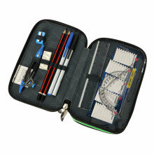 Ikonka Art.KX3760_3 Tri-fold pencil case with accessories Pixel Cubes