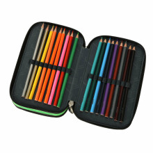 Ikonka Art.KX3760_3 Tri-fold pencil case with accessories Pixel Cubes