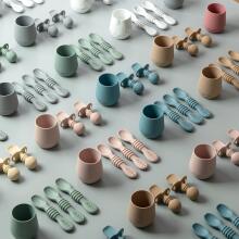 La Bebe™ Basic  Silicone Spoon Art.169239 Misty Green Mīkstā silikona karote 7.8cm,no 6 mēn
