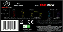 Rebeltec TITAN 500 ATX barošanas bloks ver. 2.31