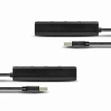 HUE-S2BL Hub: 4-портовый зарядный концентратор USB 3.2 Gen 1, кабель длиной 1,2 м, дополнительный блок питания microUSB
