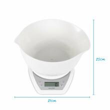 Salter 1024 WHDR14 Digital Kitchen Scales with Dual Pour Mixing Bowl White
