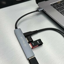 Tellur 4in1 USB-C 3.1 Hub Aluminum, Grey