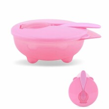 Lorelli Bowl Art.10230580002 Pink Тарелка - контейнер с ложкой
