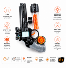 Toi Toys Pistol Art.172220 Игрушечный бластер с мягкими шариками 2-в-1