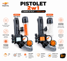 Toi Toys Pistol Art.172220 Игрушечный бластер с мягкими шариками 2-в-1