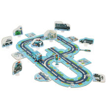 Ikonka Art.KX3822 Police car track puzzle 47 el.